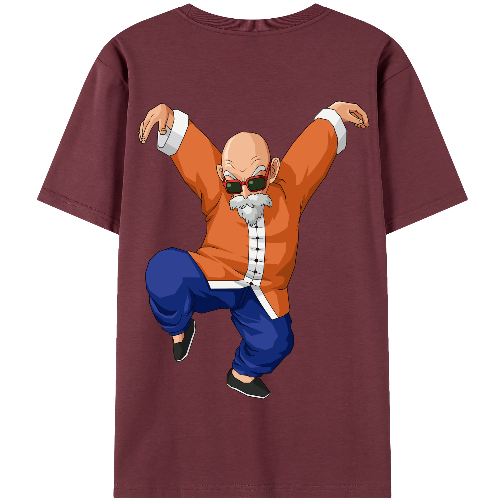 （画像用） ドラゴンボール 亀仙人（かめせんにん） DRAGON BALL Master Roshi Kame Sennin 綿100％半袖Tシャツ（背面プリント）